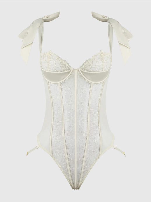 Rosalie Embroidered Lace Teddy
