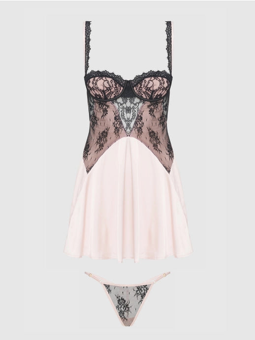 Jocelyn Lace & Satin Babydoll