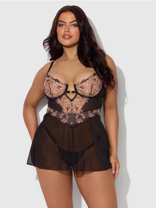 Nova Blacklight Babydoll Set