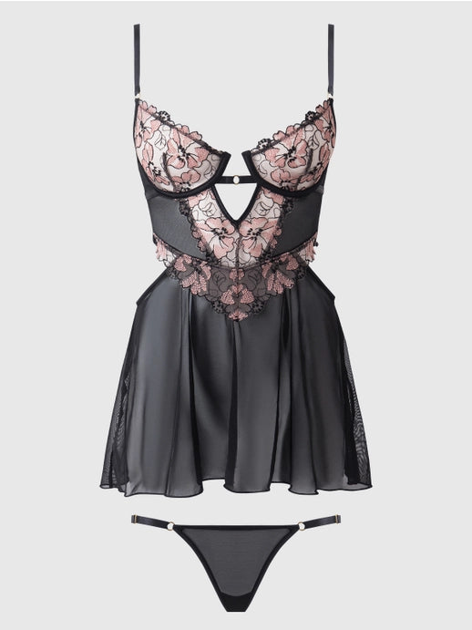 Nova Blacklight Babydoll Set
