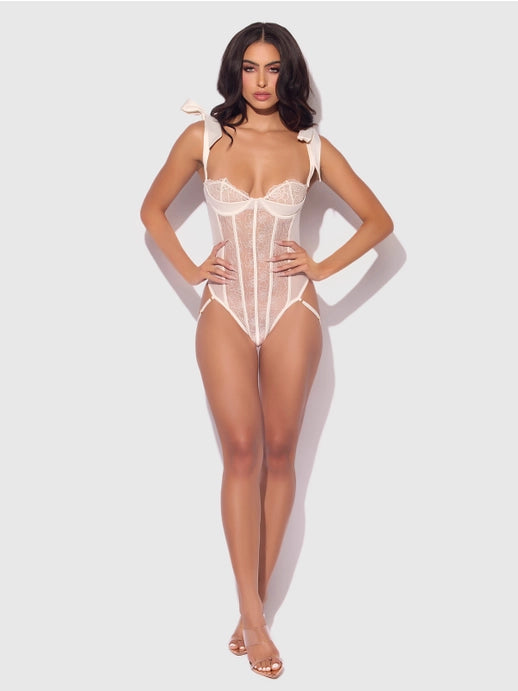 Rosalie Embroidered Lace Teddy